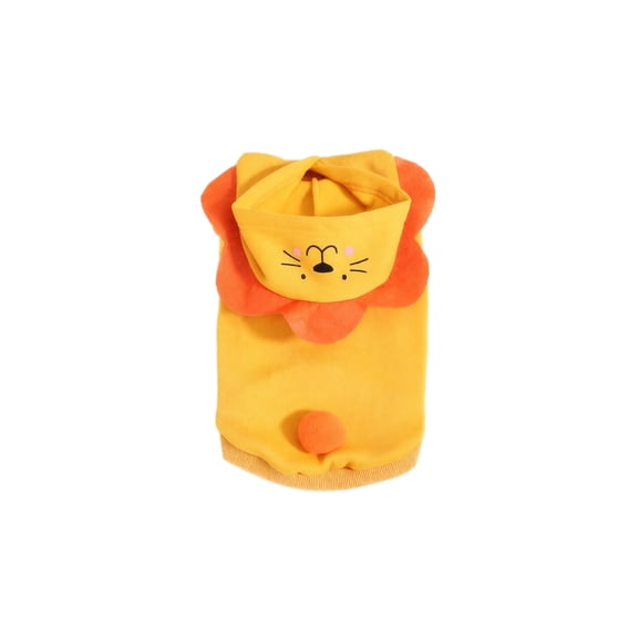 Dog Cat Funny Animal Hoodie, Cosplay Design Sweatshirt, Soft Fleece Pullover for Outdoor Fall Winter, Dress Up Costume All Breeds Yellow S