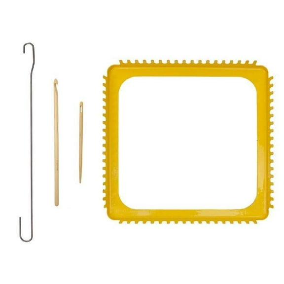 Ciwanning Weaving Loomed Kits with Hooks for Kids and Adults Knitting Loomed Handmade Square Knitting Loomed Knitting Accessories