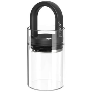 Prepara Evak Fresh Saver, Small-Short Airless Canister with Black Handle, 0.5 Quart, Clear