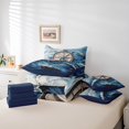 thumbnail image 4 of Erosebridal Lit Roulant Nautique Taille Complète, Ensemble de Lit Bleu Marine, Décoration de Chambre Vagues de Mer, 7 Pcs, 4 of 5