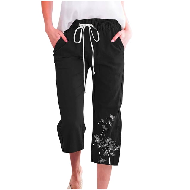 Ceinture 7/4 pour Femmes à Cordon, Décontractée, Ample, Jambe Grand, Jambe Droite, avec Poche