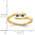 thumbnail image 3 of 14K Yellow Gold Sapphire And Diamond 3-Stone Ring (Size 7) Made In India rm5742-sa-003-ya, 3 of 5