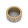thumbnail image 3 of Natural 6.60Ct Round Cut Brilliant Diamond 3Row Women's Anniversary Wedding Eternity Band Ring Solid 14k Yellow Gold I SI2, 3 of 3