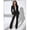 Black-L, variant on Black Puff Sleeve Peplum Blazer And Flared Trousers 2-Piece Suit Set