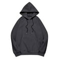 thumbnail image 5 of Kopltyrfg Oversized Hoodie for Women Trendy Hoodies Basic Solid Sweatshirts with Pocket Fleece Pullover Fashion Casual Tops Dark Gray L, 5 of 6
