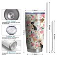 thumbnail image 6 of 20 Oz Chihuahua and Flower Coffee Tumbler Double Wall Insulated Stainless Steel Water Bottle | Metal Reusable Thermoses Flask with Cup Cap | Leak & Sweat Proof with Anti-Dust Lid, 6 of 7
