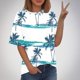 thumbnail image 2 of Blusas de Manga Corta para las Mujeres, Moda Impresa Cuello Redondo Camiseta Casual Top Hecho de Cómodo Estante de Algodón de Imitación para Todas las Estaciones, Blusas de Algodón para las Mujeres, 2 of 5