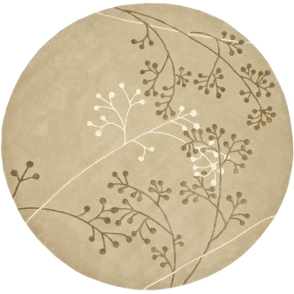 SAFAVIEH Soho Piper Floral Wool Area Rug, Sage, 6' x 6' Round