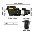 thumbnail image 2 of Swimming Pool Pump , 1.5/2 88-92GPM In/Above Ground Pool Pump w/ Strainer Single/Double Speed High-efficient Circulation ,Amazing Filtration Performance, 2 of 7