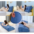 thumbnail image 5 of PEACHWELL Triangular Reading Bed Rest Pillow Large Bolster Cushion Headboard Backrest Wedge Pillow with Removable Cover and Two Large Side Pockets Cedar Brown California King 71 Inches, 5 of 7