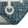 thumbnail image 6 of Unique Loom Outdoor Coastal Collection Area Rug - Ahoy (5' 3" Round Teal/Ivory), 6 of 6