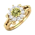 thumbnail image 2 of 4.5MM Round Lemon Quartz 925 Silver Yellow Plated Cluster Women Valentines Day Gifts Ring, 2 of 4