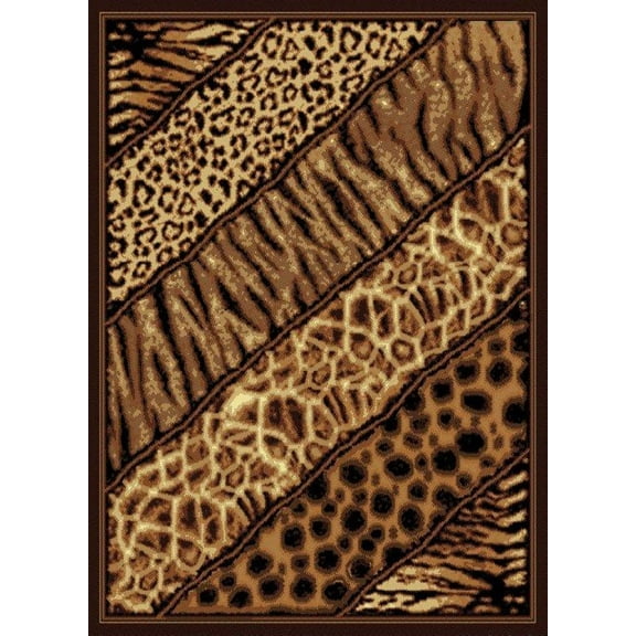 United Weavers Elements Skin Stripes Woven Polypropylene Area Rug, Multi, 5'3" x 7'2"