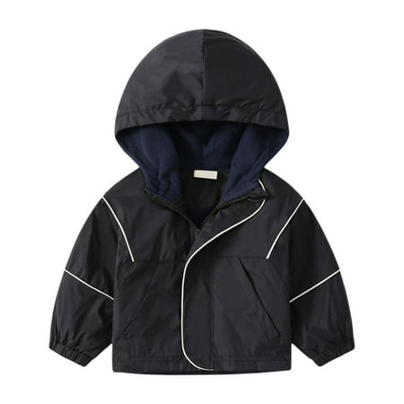 

Clearance!Toddler Boys Windbreaker Jacket Hooded Jacket Zipper Coats Fleece Casual Outerwear Children Clothing for 1-7 Years