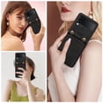 thumbnail image 3 of for Samsung Galaxy Z Flip 3 Wallet Case with Shoulder Lanyard Strap, Crossbody Phone Case with Card Holder Slots for Women Girls, Luxury PU Leather Flip Stand Purse Cover Shockproof Case, Black, 3 of 9
