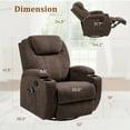 thumbnail image 6 of Vineego Recliner,Modern Fabric Rocking Chair with Massage,360 Degree Swivel Single Sofa Seat with Drink Holder, 6 of 7
