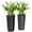Black, variant on TopComfy Set of 2 Stackable Tall Planters Modern Decorative Flower Pots Tapered Large Capacity Durable Drainage Control Space Saving Nesting Design for Home Garden Use, Brown