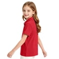 thumbnail image 5 of Girls Breathable Polo Shirt Kids Short Sleeve School Uniform Golf Shirt Casual Quick Dry Three-Button Polo Shirt 110, 5 of 7