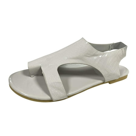 

Jungdeepe Ladies Casual Solid Colour Leather Over Toe Flat Size Sandals Funky Monkey Borne Sandals Womens Apparel Size Extra Wide Sandals for Women Wide Width Women s Platform Sandals Espadrille