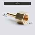 thumbnail image 2 of U.S. Solid 1/4 in Barb x 1/4 in FNPT Brass Hose Barbed Fitting with 3 Clamps Pack of 3, 2 of 7