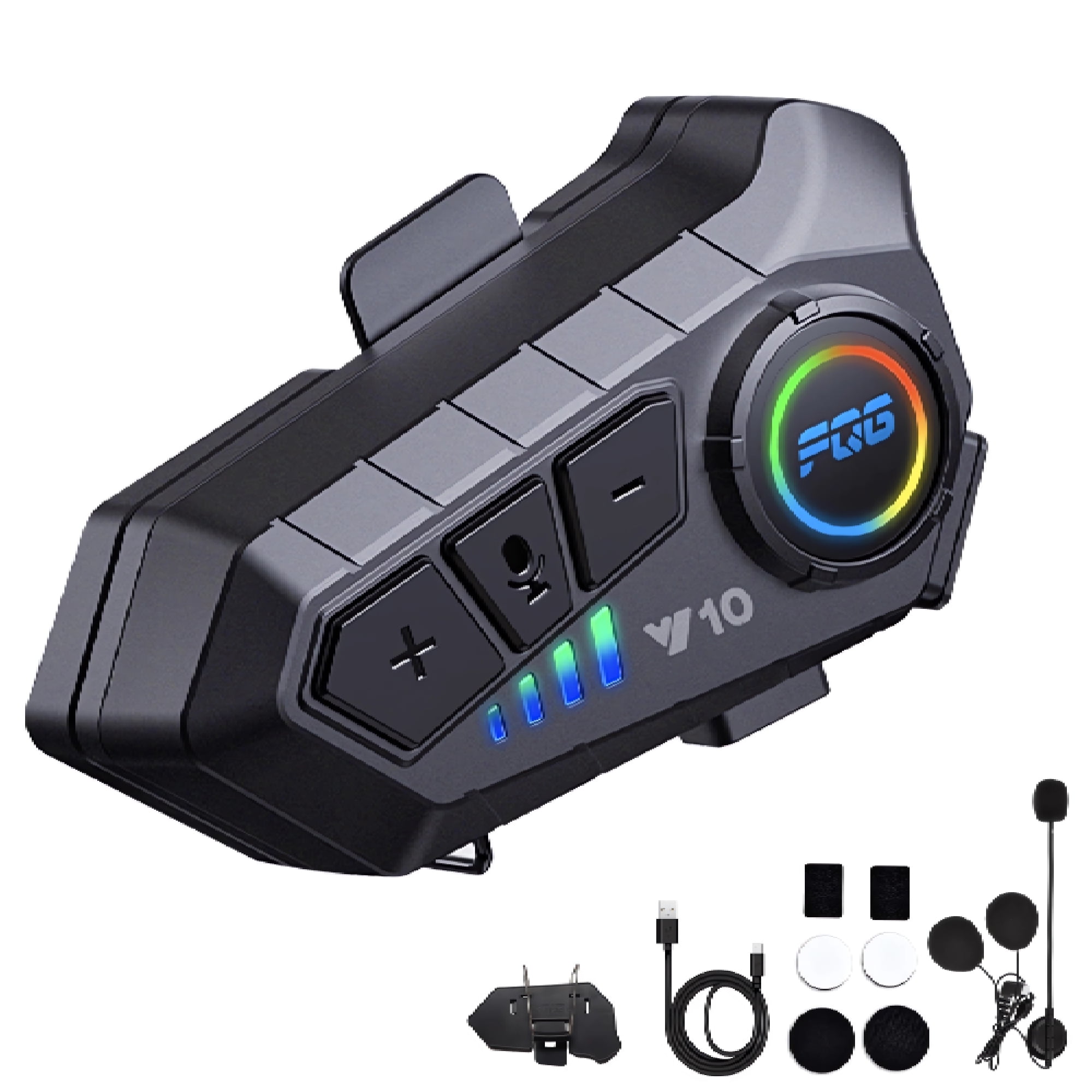 TOOPOWER Motorcycle Helmet Bluetooth IPX6 Call Music Control/Smart Noise, 2 Different Types Of Microphones [Compatible With All Helmets]