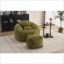 Memory Foam Bean Bag Chair for Adults & Teens – Ultra Soft Lazy Sofa | Chenille | Round