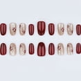 thumbnail image 4 of Artificial Nails Wine Red Shinier Finish for Parties Quick Press Fit Design, 4 of 6