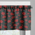 thumbnail image 5 of Ambesonne Feminine Valance & Curtain, Romantic Vintage Rose Art, 55"x24", Charcoal Grey Black Red, 5 of 6
