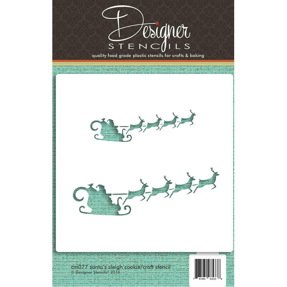 Santa's Sleigh Cookie and Craft Stencil by Designer Stencils
