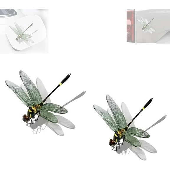 Dragonfly Car Vinyl Decal, 3D Dragonfly Stickers Auto Window, Ultra Realistic Animal Waterproof Car Sticker, Crack Car Stickers, 3D Effect Self Adhesive Animal Stickers (6PCS)