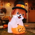 thumbnail image 4 of GOOSH 5.2 FT Tall Thanksgiving Inflatables Dog with Pilgrim Hat,  Cute Puppy Standing on Pumpkin with Pilgrim Hat with Built-in LEDs, Outdoor Thanksgiving Inflatables Clearance for Garden Party Decor, 4 of 7
