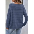 thumbnail image 2 of Women's Real Teal Pointelle Knit Boat Neck Drop Shoulder Sweater, 2 of 6