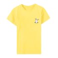 thumbnail image 1 of Gibobby Camisetas Mujer Baratas Manga Corta Blusa superior Dama Casual Camiseta Manga Mujer suelta Impreso Túnicas Blusa corta para mujer(Amarillo,M), 1 of 2