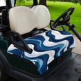 thumbnail image 2 of Golf Cart Seat Covers for 2 Seater,Blue Stripe Microfiber Cart Seat Towel Blanket,Geometric White Coastal Wave Modern Ocean Absorbent Breathable Non Slip Bench Seats Protector for Golf Course 51"x31", 2 of 9