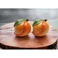 thumbnail image 2 of Ceramic Peach Salt and Pepper Shakers Hand Painted Gift, 2 of 3
