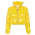 thumbnail image 4 of Cethrio Girls Puffer Jackets, Warm Zip up Stand-up Collar Fashion Winter Coats Yellow Size 9-10T, 4 of 5