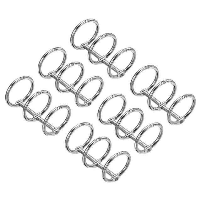 Unique Bargains 0.79' Dia. 3 Circle Detachable Metal Binder Rings Loose Leaf Rings, Silver Tone 6 Pack