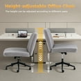 thumbnail image 7 of Office Chair Armless Criss Cross Legged Chair with Wheels, Comfy Home Office Desk Chairs, Adjustable Swivel Padded Fabric Vanity Task Computer Chair,Gray, 7 of 7