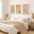 thumbnail image 2 of Boho Flower Canvas Wall Art Abstract Floral Pictures Prints Set of 3 Minimalist Botanical Painting Poster Flower Market Aesthetic Wall Decor for Living room Bedroom 12"x16" Framed, 2 of 7