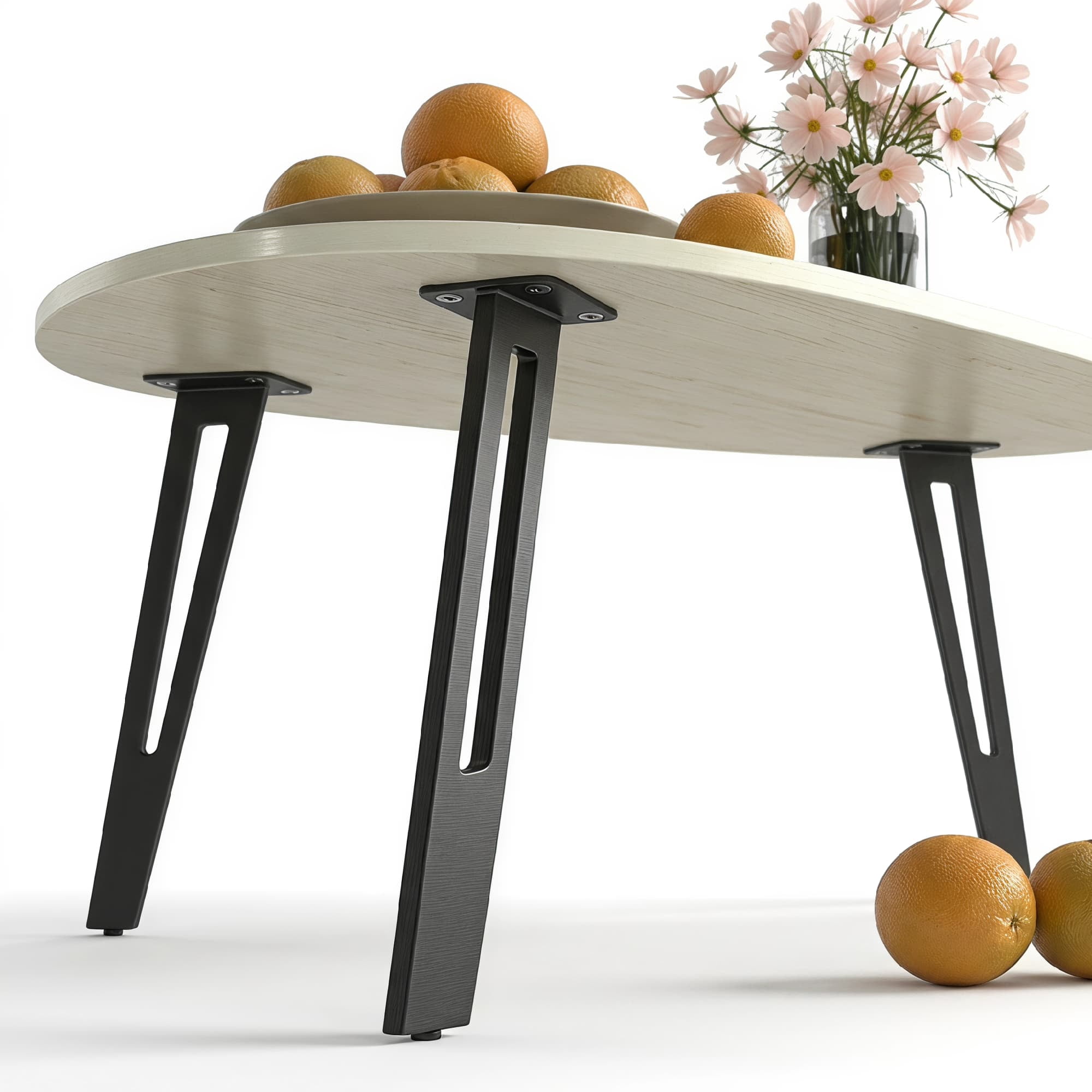 Manxile Modern White Coffee Table for Small Spaces, Triangle Coffee Table for Living Room,Home Office, Rustic White