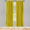 thumbnail image 4 of Ambesonne Funny Faces Window Curtains, Art Smiling Characters, Each 28" W x 63" L, Dark Army Green Yellow, 4 of 4