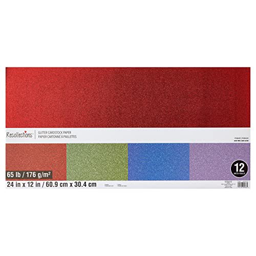 Glitter Primary 12" x 24" Cardstock Paper by Recollectionsâ„¢, 12 Sheets