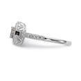 thumbnail image 3 of 14K White Gold Ring Band Engagement Diamond Square Round, Size 9, 3 of 7