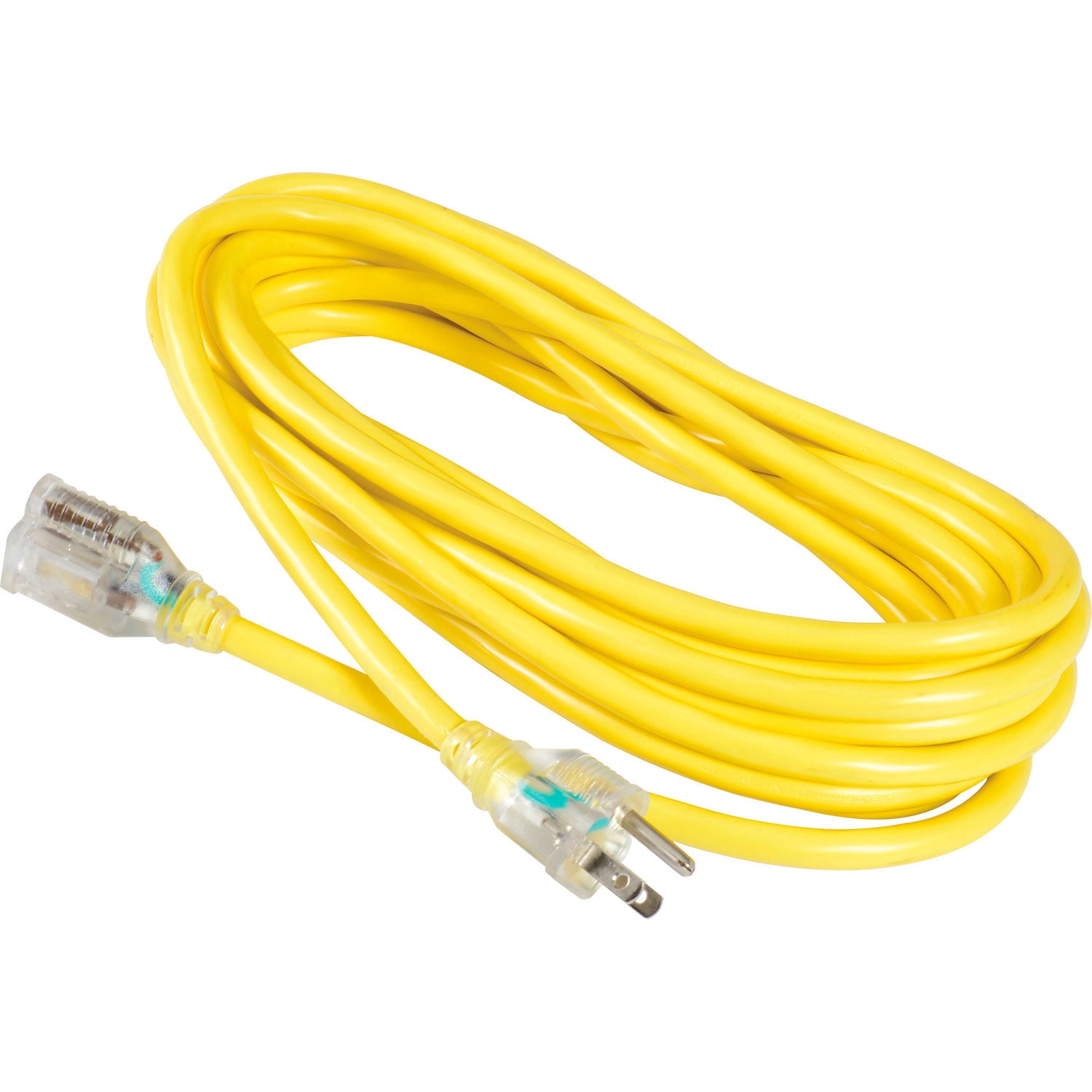 U.S. Wire And Cable 73025 25 ft. Three Conductor Yellow Temp-Flex Lighted Plug Cord, 14 & 3 gal - 300V - 15A