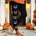 thumbnail image 5 of Yeaiivve Women's Halloween Leggings Pumpkin Face Graphic Skinny Pants Seamless Stretchy High Waist Yoga Pant Buttery Soft Milk Silk Workout Bottoms XL, 5 of 7