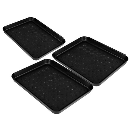 Hemoton 3pcs Plastic Shoe Tray For Entryway Small Boot Tray For Snow Boots Wet Shoes Plants Pet Feeding Car Trunk Kitchen Storage Easy To Clean