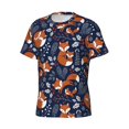 thumbnail image 5 of Vsdgher Cute Foxes Print Men's Dry Fit Mesh Athletic Shirts Moisture Wicking Tennis T-Shirt Tops, 5 of 9