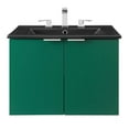 thumbnail image 6 of Sink Vanity Cabinet, Wall Mounted, Melamine, Green Black, Modern Contemporary Urban Design, Hotel Bedroom Bathroom Master Suite Guest, 6 of 10