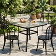 thumbnail image 2 of Outsunny Square Tempered Glass Patio Dining Table with Umbrella Hole, 2 of 10