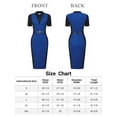 thumbnail image 5 of DARING DIVA Sheath Dress Contrast Color Office Pencil Dresses S White L Royal Blue, 5 of 6